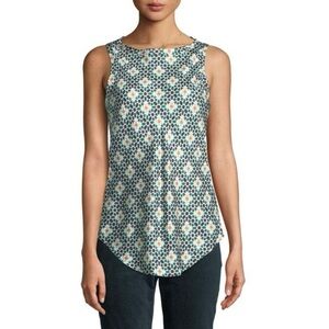 Theory Racer 2B Tile Silk Twill Racerback Tank Top